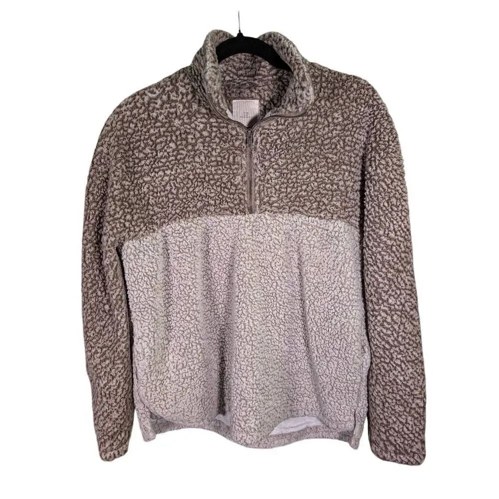 Thread + Supply Sherpa Fleece 1/4 Zip Jacket Pullover Super Soft Women's Medium
